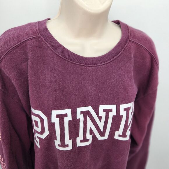 PINK VS Sweatshirt Women's Size Medium Purple Oversized Pullover - Picture 4 of 7